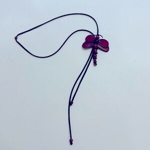 Lariat dragonfly necklace